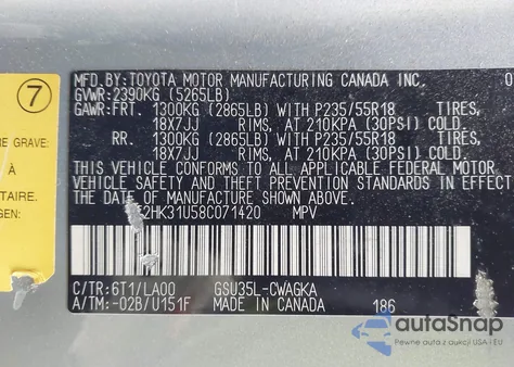 2008 Lexus Rx 350 from USA, damaged, VIN 2T2HK31U58C071420